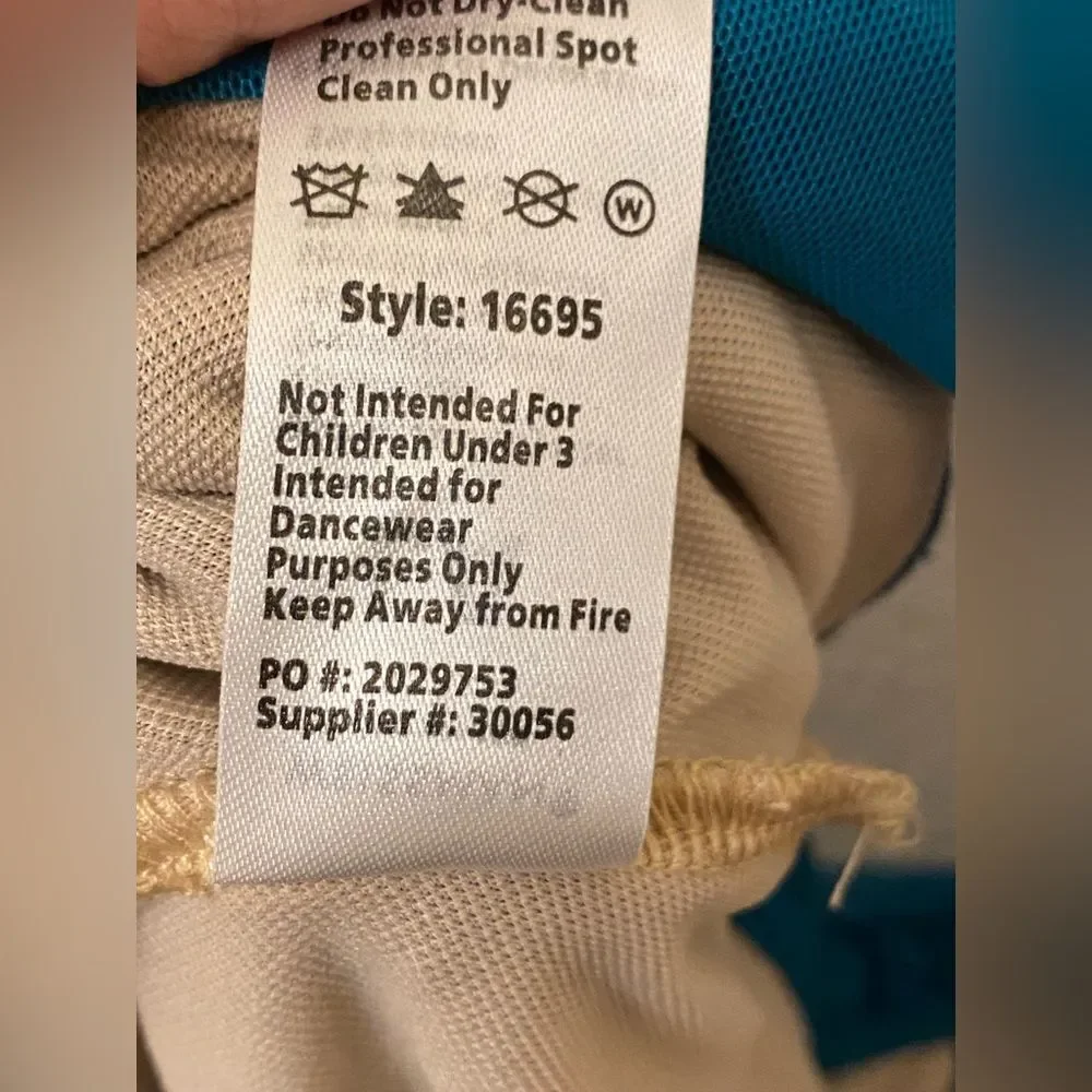 WEISSMAN solo Dance Costume lyrical aqua blue teal Original 16695 LA-Large adult